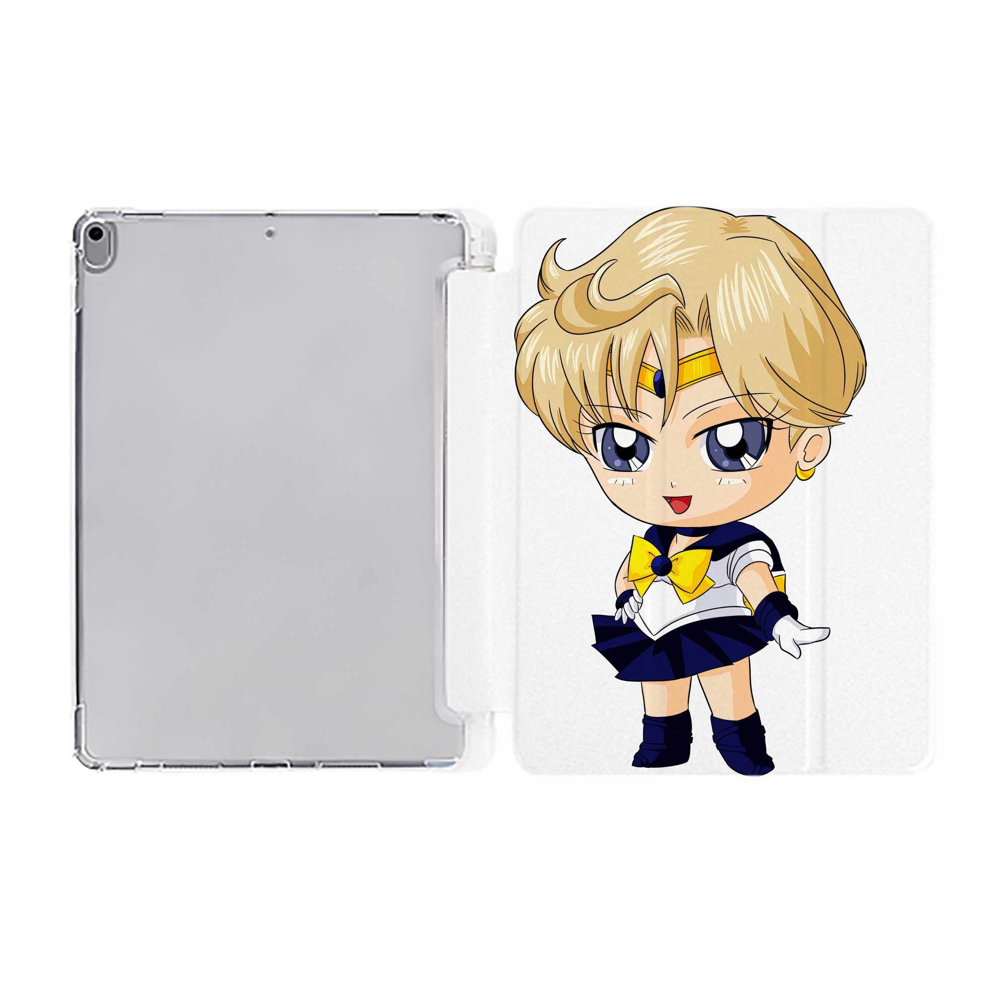 （画像用） 美少女戦士セーラームーン 天王はるか Sailor Moon Tenoh Haruka IPad ケース ペン収納付き 三つ折りスタンド PUレザー×シリコン 対応機種9.5/10.5/10.9インチ